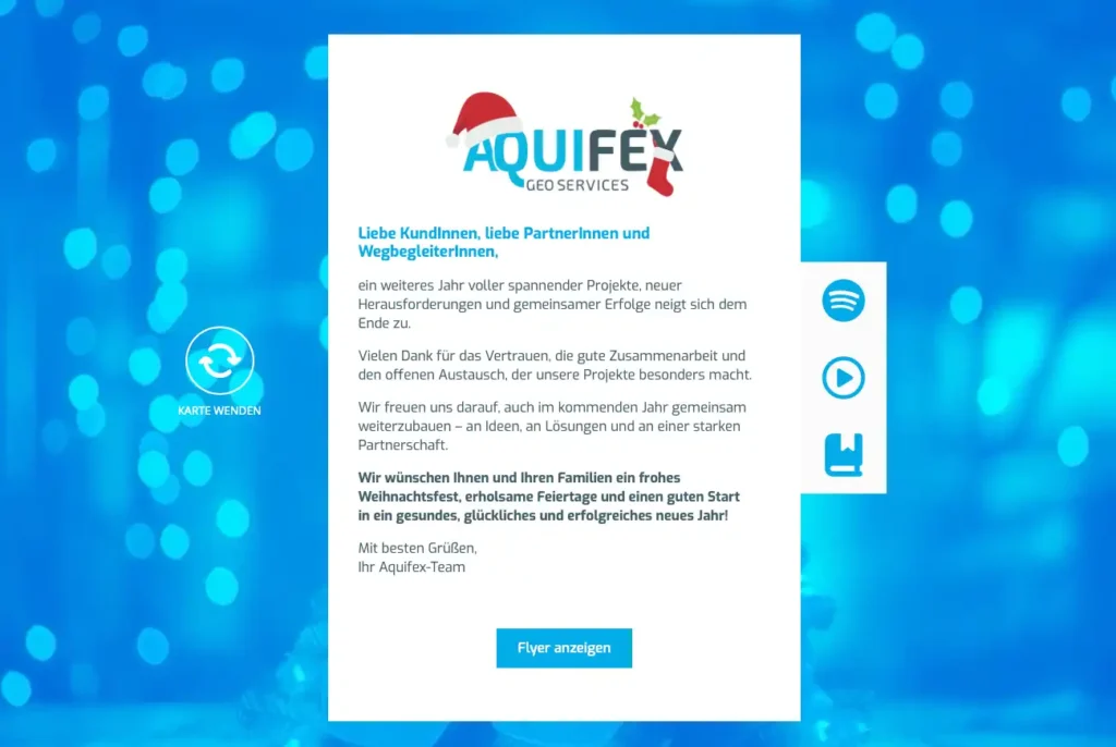 Aquifex Ecard Weihnachten