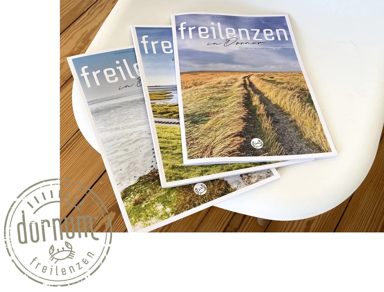 Verschiedene Freilenzer-Magazine liegen auf einem Stuhl
