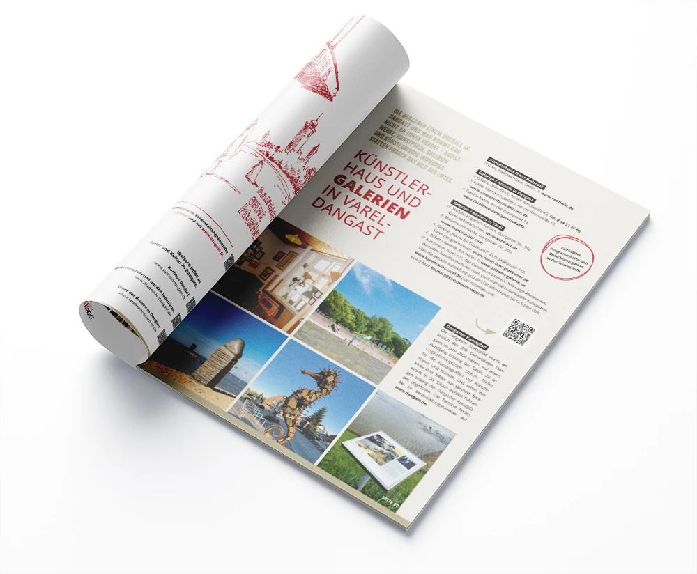 Innenseite des aktuellen Urlaubsmagazins von Varel Dangast
