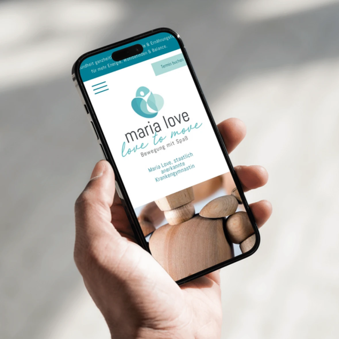 Mobilansicht der Physiotherapiepraxis Maria Love