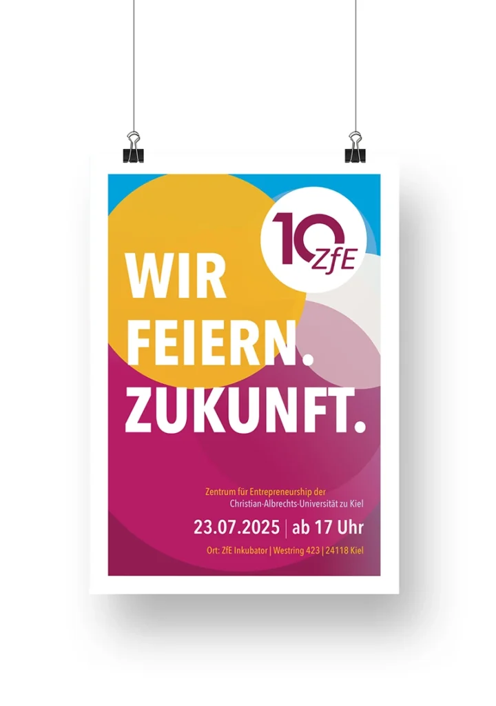 Plakat zum 10jährigen Jubiläum des ZfEs - Zentrum für Entrepeneurship