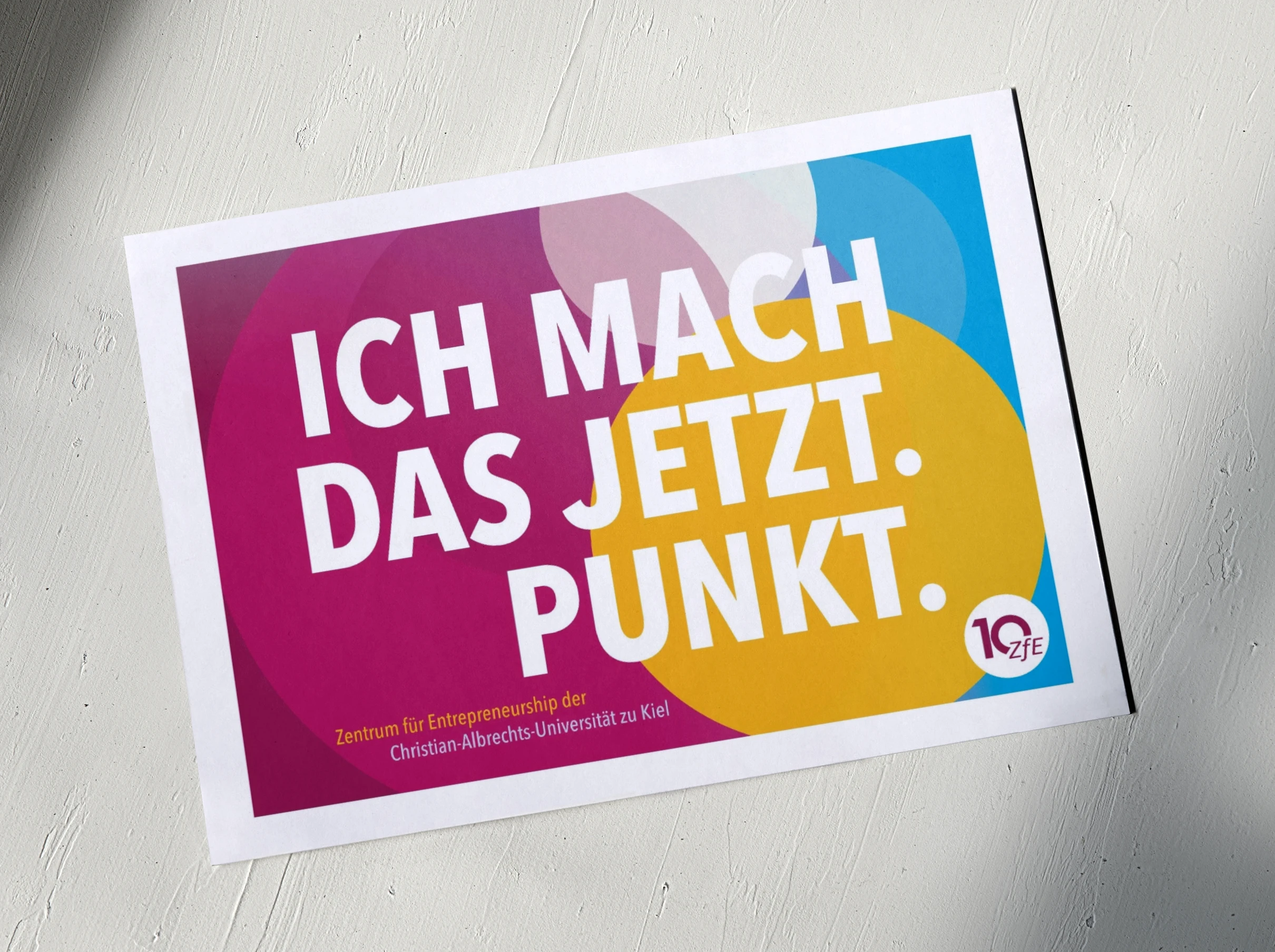 Postkartezum 10jährigen Jubiläum des ZfEs - Zentrum für Entrepeneurship