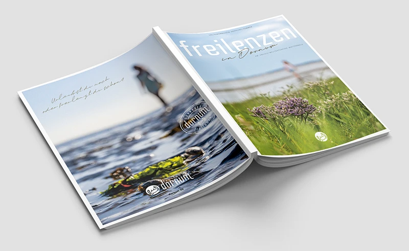 Titel und Rücktitel des Urlaubsmagazins der Tourismusgemeinde Dornum